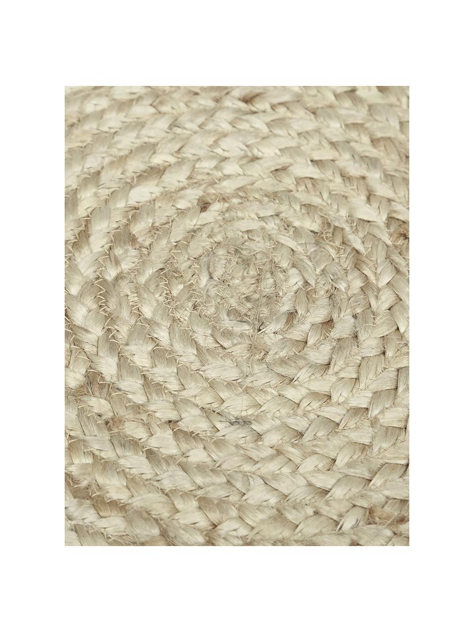 Alfombra redonda artesanal de yute Shanta, 100% yute

Como las alfombras de yute son ásperas al tacto, son menos adecuadas para el contacto directo con la piel., Beige, gris, Ø 140 cm (Tamaño M)