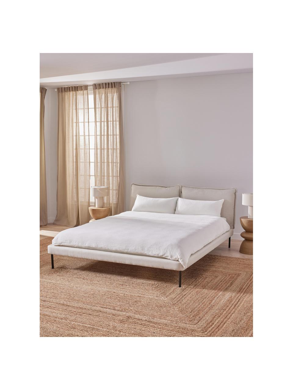 Polsterbett Amelia, Bezug: 100% Polyester Der hochwe, Gestell: Schichtholz, FSC-zertifiz, Webstoff Hellbeige, B 140 x L 200 cm