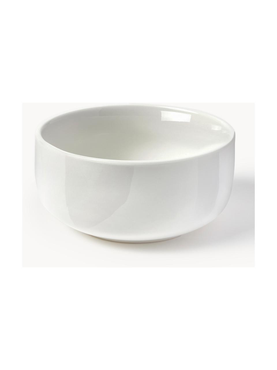 Bols en porcelaine Nessa, 4 pièces, Porcelaine de haute qualité, émaillé, Blanc cassé, haute brillance, Ø 14 x haut. 6 cm