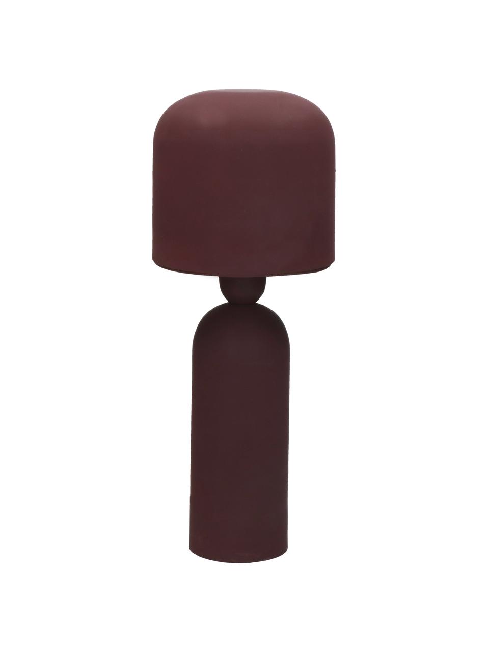 Lampada da comodino di design Bul, Paralume: metallo rivestito, Base della lampada: metallo rivestito, Rosso vino, Ø 15 x Alt. 35 cm