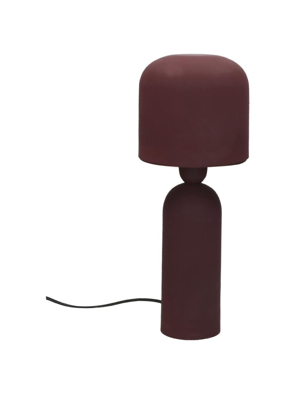 Lampada da comodino di design Bul, Paralume: metallo rivestito, Base della lampada: metallo rivestito, Rosso vino, Ø 15 x Alt. 35 cm
