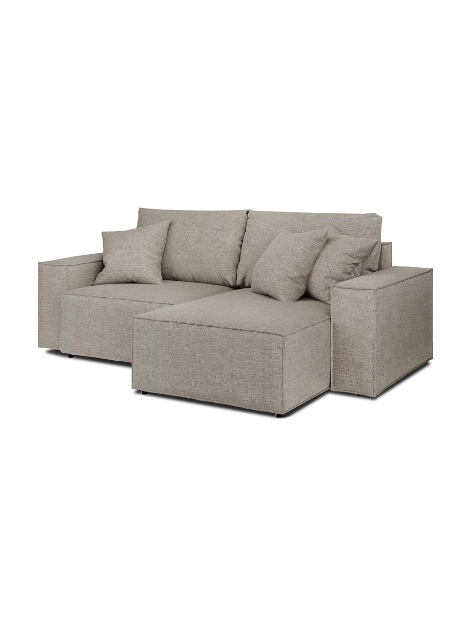 Sofa narożna z funkcją spania i miejscem do przechowywania Melow, Tapicerka: 100% poliester Dzięki tka, Nogi: tworzywo sztuczne, Jasnoszara tkanina, S 250 x G 150 cm