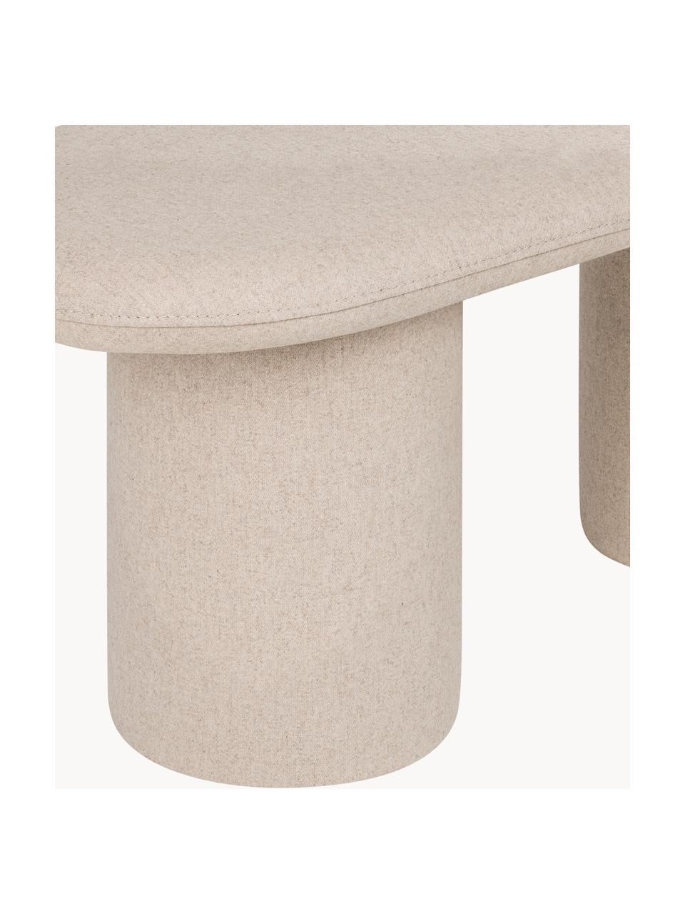 Handgefertigte Polsterbank Rull, Bezug: Stoff (40 % Wolle, 30 % A, Gestell: Hartfaserplatte, Webstoff Hellbeige, B 130 x T 36 cm