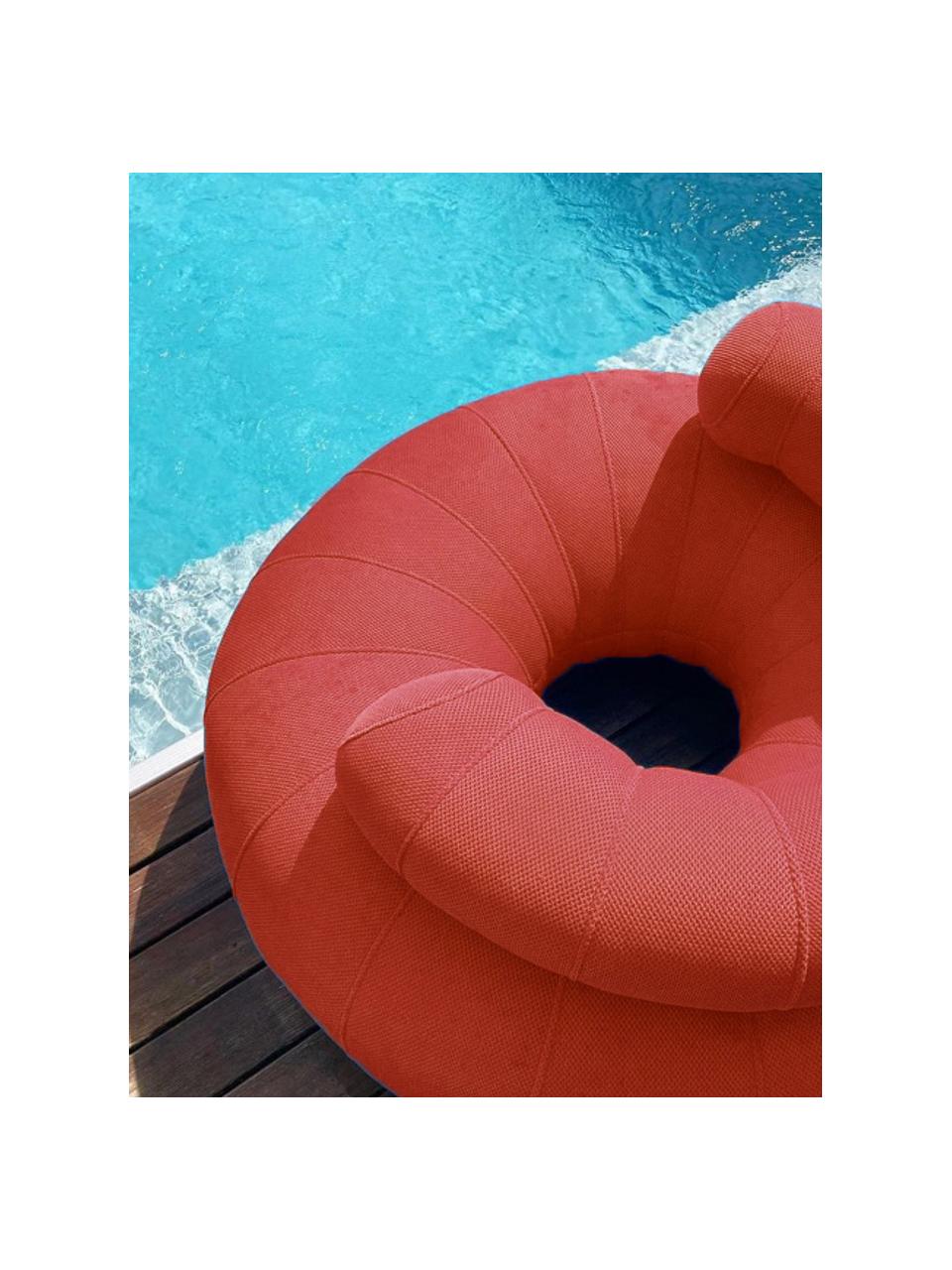 Outdoor-Loungesessel Don Out, handgefertigt, Bezug: 70 % PAN + 30 % PES, wass, Korallrot, Ø 98 x H 50 cm