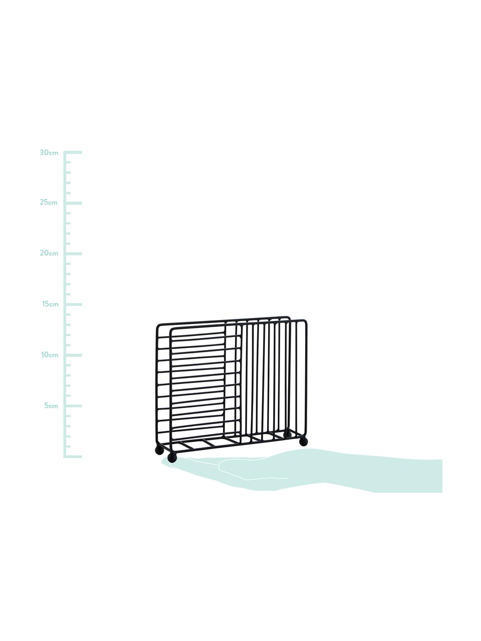 Portatovaglioli Magazin, Metallo rivestito, Nero, Larg. 16 x Alt. 4 cm