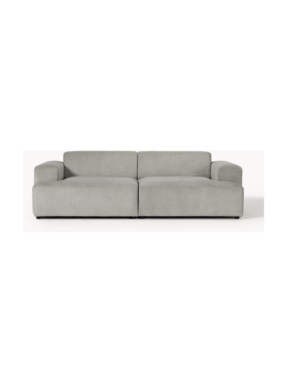 Cord-Sofa Melva (3-Sitzer), Bezug: Cord (92% Polyester, 8% P, Gestell: Massives Kiefernholz, Spa, Füße: Kunststoff Dieses Produkt, Cord Grau, B 238 x T 101 cm