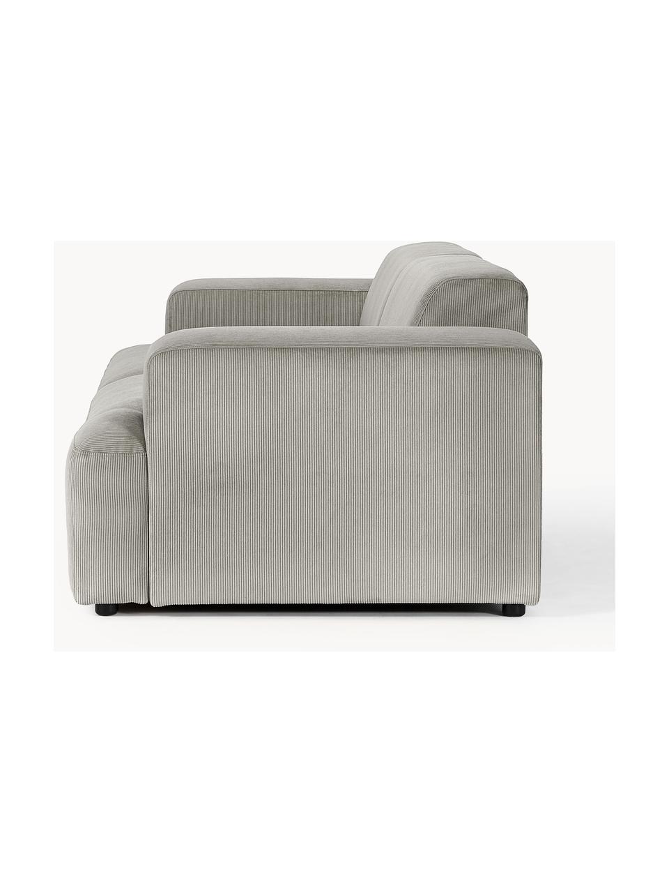 Cord-Sofa Melva (3-Sitzer), Bezug: Cord (92% Polyester, 8% P, Gestell: Massives Kiefernholz, Spa, Cord Grau, B 238 x T 101 cm