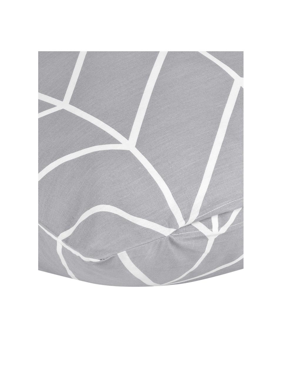 Bavlněný povlak na polštář s grafickým vzorem Mirja, 2 ks, Šedá, Š 40 cm, D 80 cm