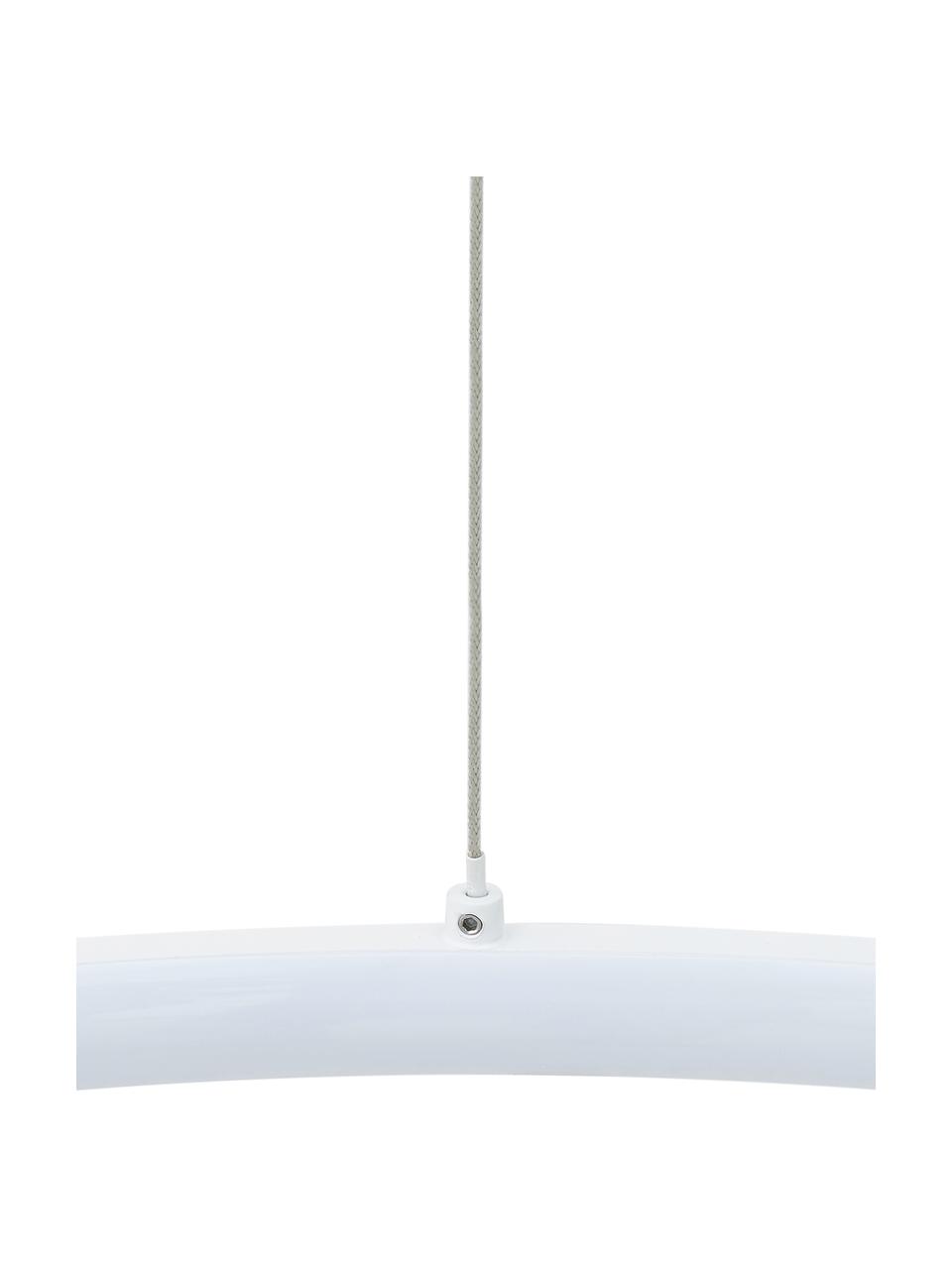 LED hanglamp Jay, Baldakijn: gepoedercoat aluminium, Lampenkap: gepoedercoat aluminium, k, Baldakijn: mat wit. Lampenkap: mat wit. Snoer: zilverkleurig, Ø 60 x H 150 cm