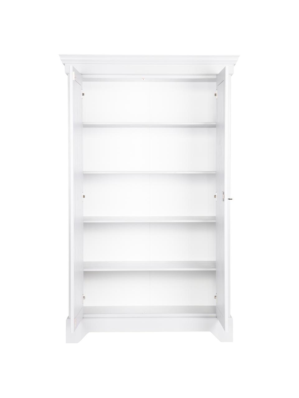 Armoire blanche bois 2 portes Isabel, Blanc, larg. 118 x haut. 191 cm