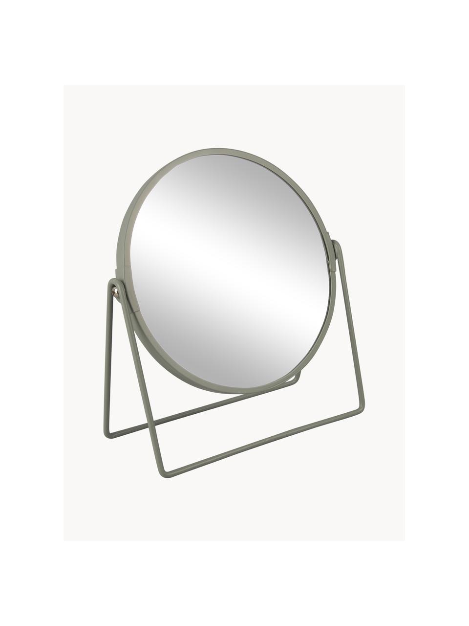 Kulaté kosmetické zrcadlo se zvětšením Enlarge, Šalvějově zelená, Š 19 cm, V 21 cm