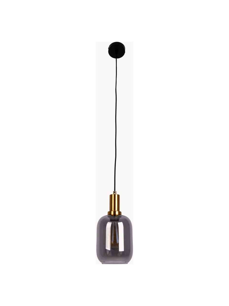 Lampada a sospensione Smoky, Paralume: vetro fumé, Dorato, grigio scuro, Ø 21  x A 21 cm