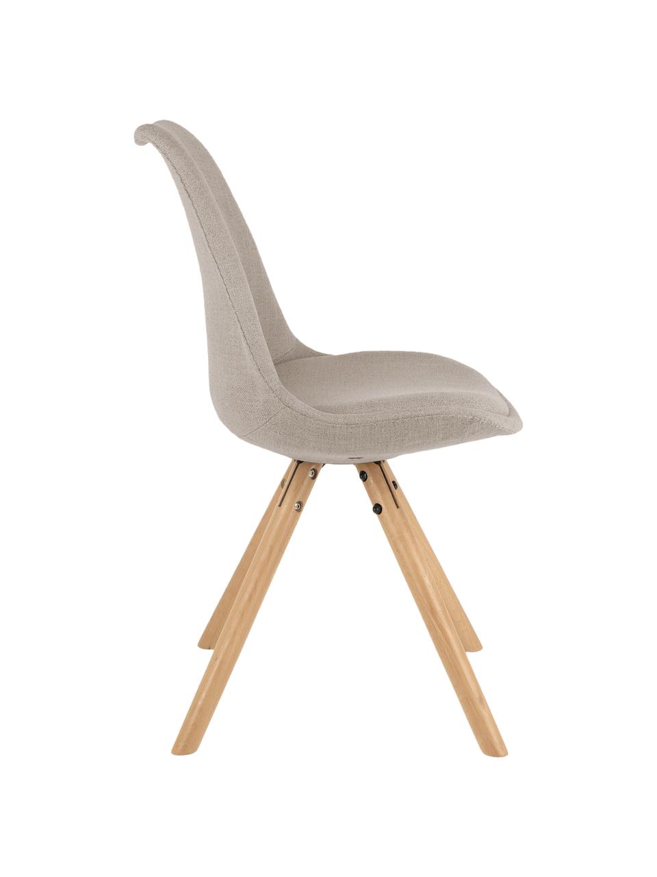 Čalouněná židle ve skandinávském stylu Max, 2 ks, Potah: šedo-béžová Nohy: bukové dřevo
