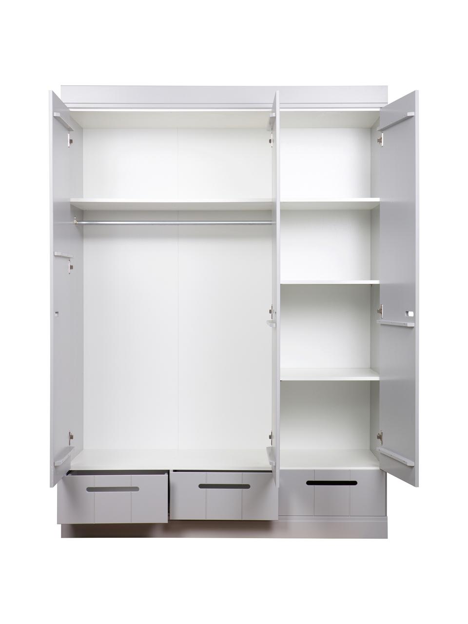 Šatní skříň Connect, Šedá, Š 140 cm, V 195 cm