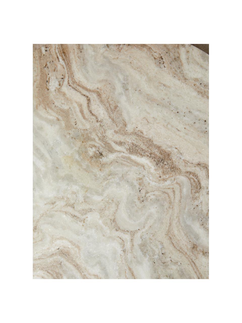 Runder Couchtisch Erie mit Marmor-Tischplatte, Tischplatte: Marmor, Beige Marmor, Mangoholz, lackiert, Ø 75 x H 41 cm