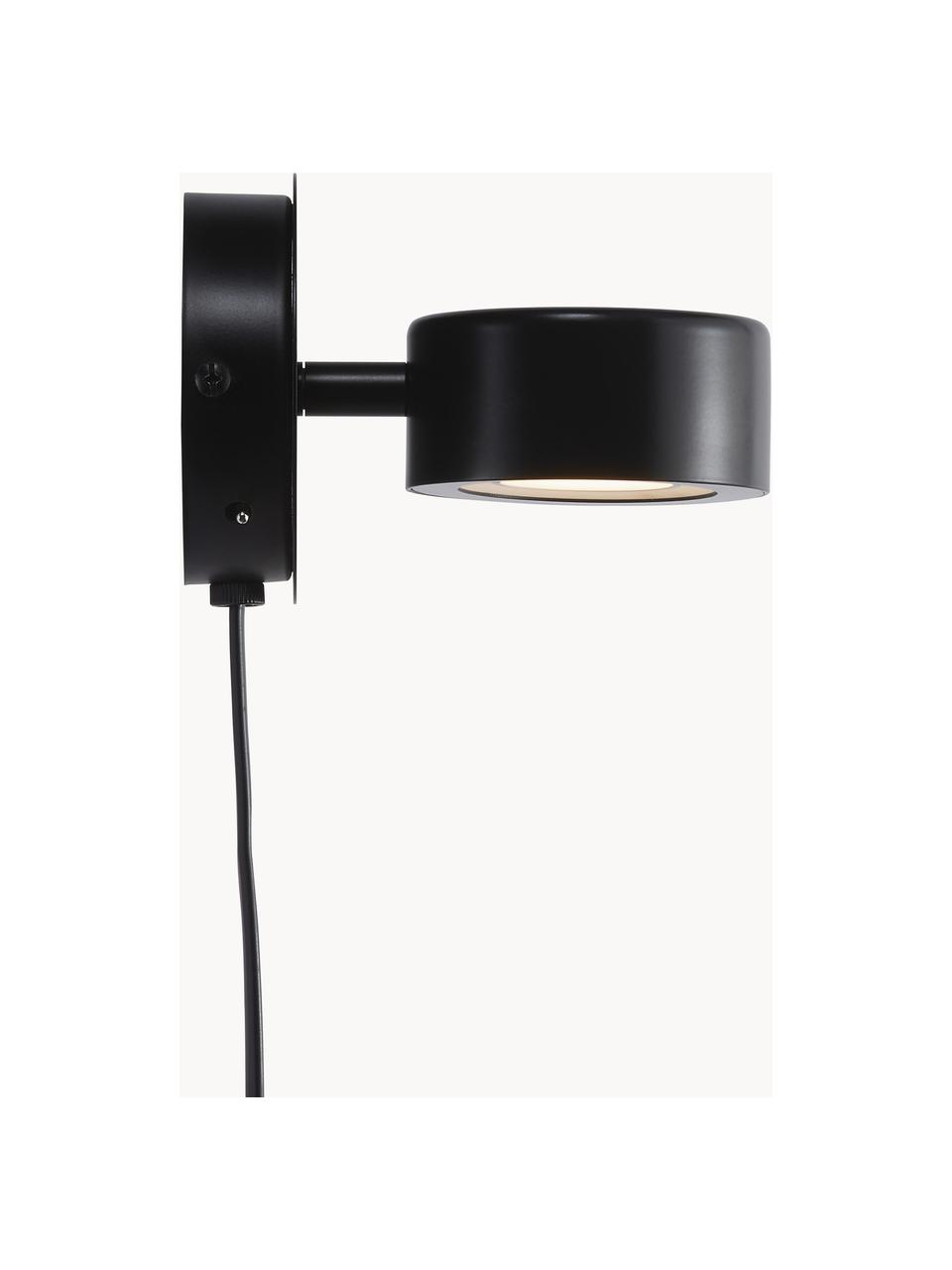 Kleine Dimmbare LED-Wandleuchte Clyde, Lampenschirm: Metall, beschichtet, Schwarz, B 10 x T 13 cm