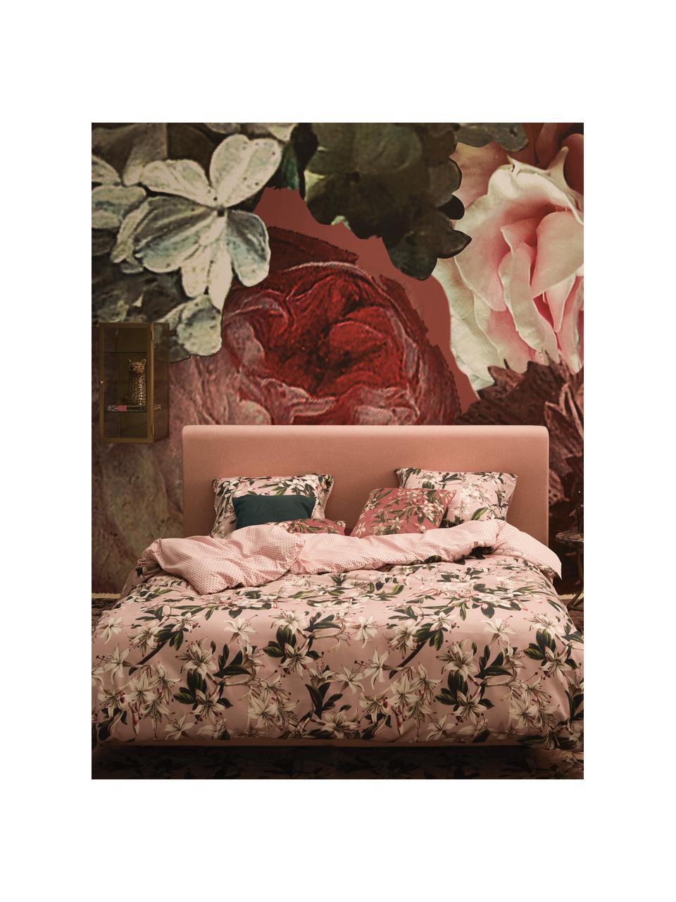 Housse de couette réversible en satin de coton Verano, Vieux rose clair, 240 x 220 cm, 3 élém.