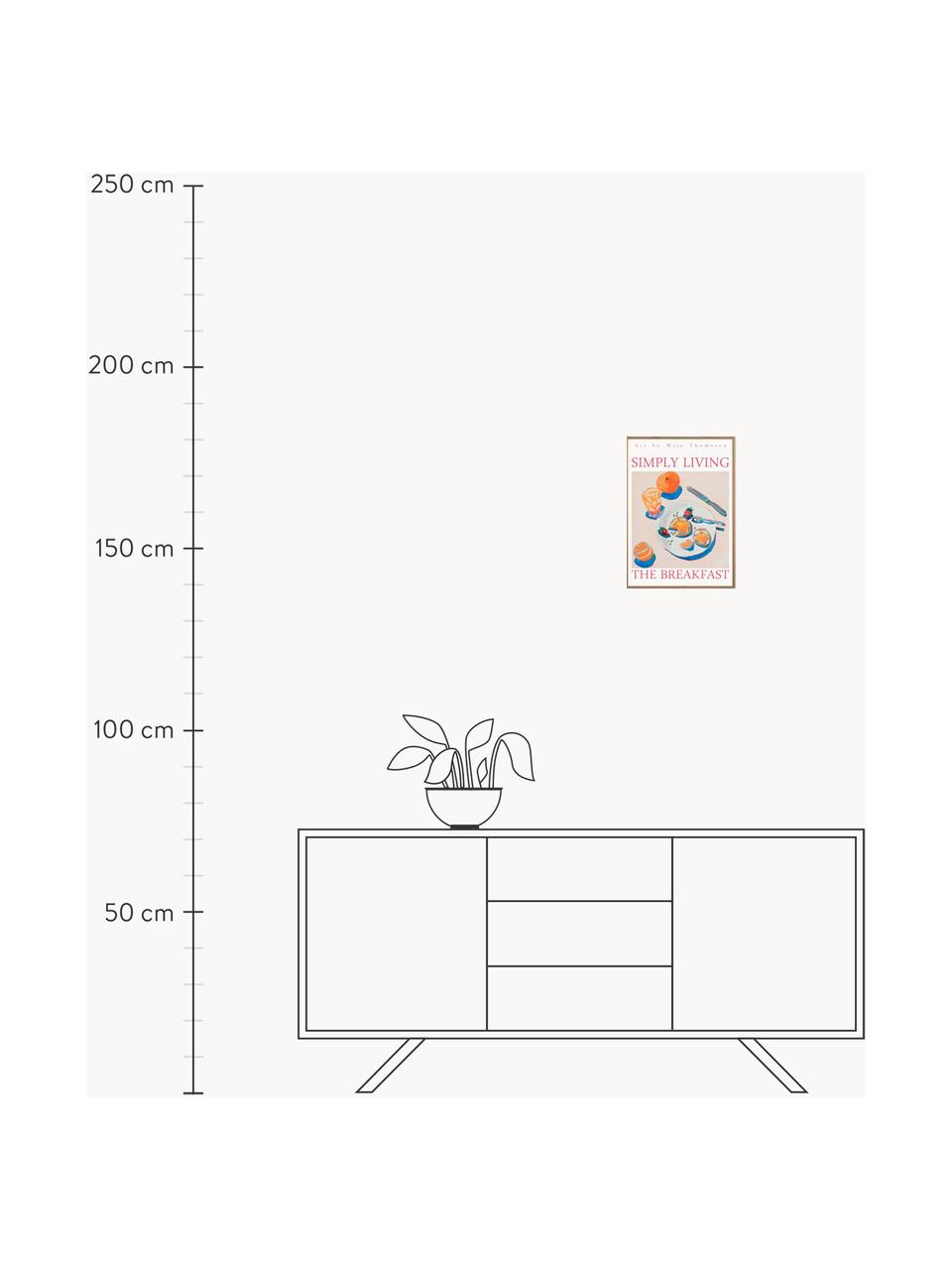 Plakat The Breakfast, Biały, pomarańczowy, wielobarwny, S 30 x W 42 cm
