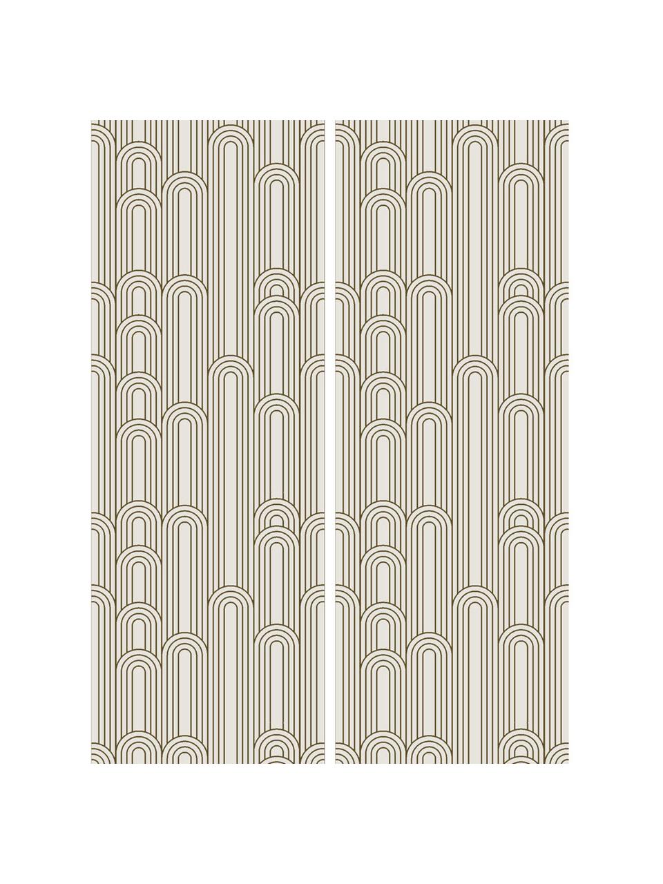 Carta da parati dorato Lines, Tessuto non tessuto, Beige, dorato, Larg. 100 x Alt. 280 cm