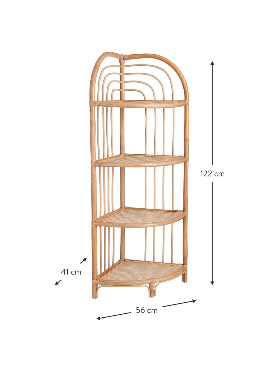 Scaffale angolare 3 ripiani in rattan