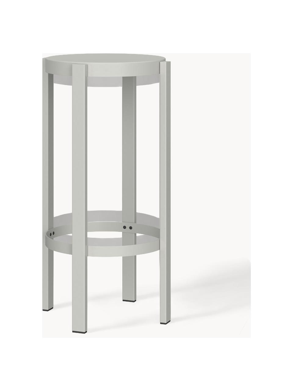 Tabouret de bar en métal Doon, haut. 75 cm, Acier, revêtement par poudre, Gris clair, Ø 35 x haut. 75 cm