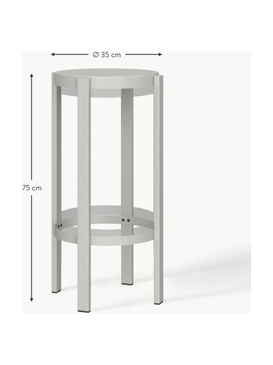 Metall-Barhocker Doon, Stahl, pulverbeschichtet, Hellgrau, Ø 35 x H 75 cm
