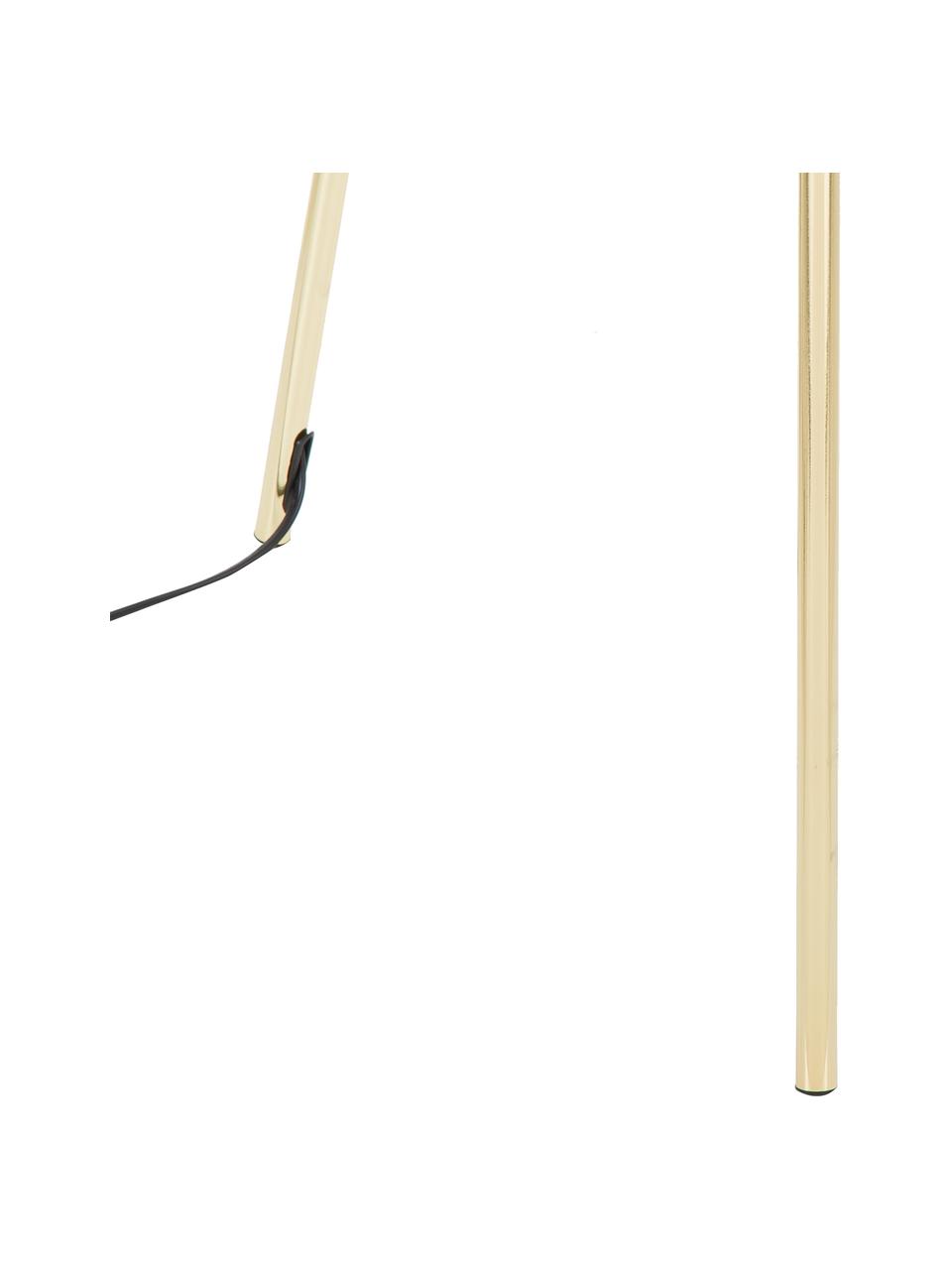 Lámpara de pie trípode Cella, Pantalla: mezcla de algodón, Cable: plástico, Negro, dorado, Al 147 cm