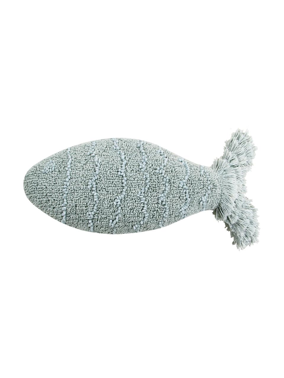 Kissen Baby Fish, mit Inlett, Bezug: 97% Baumwolle, 3% recycel, Blau, B 30 x L 60 cm