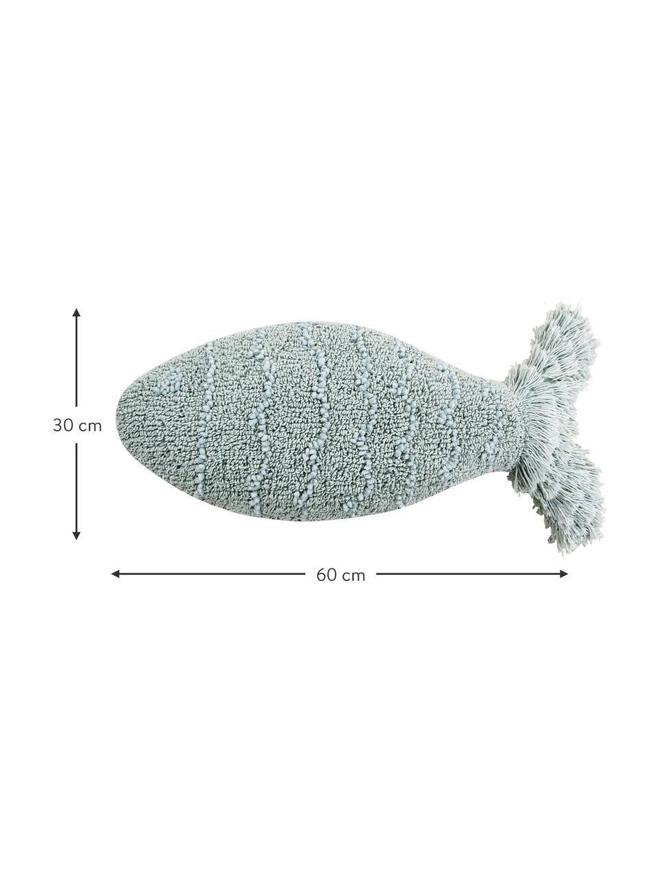 Kissen Baby Fish, mit Inlett, Bezug: 97% Baumwolle, 3% recycel, Blau, B 30 x L 60 cm