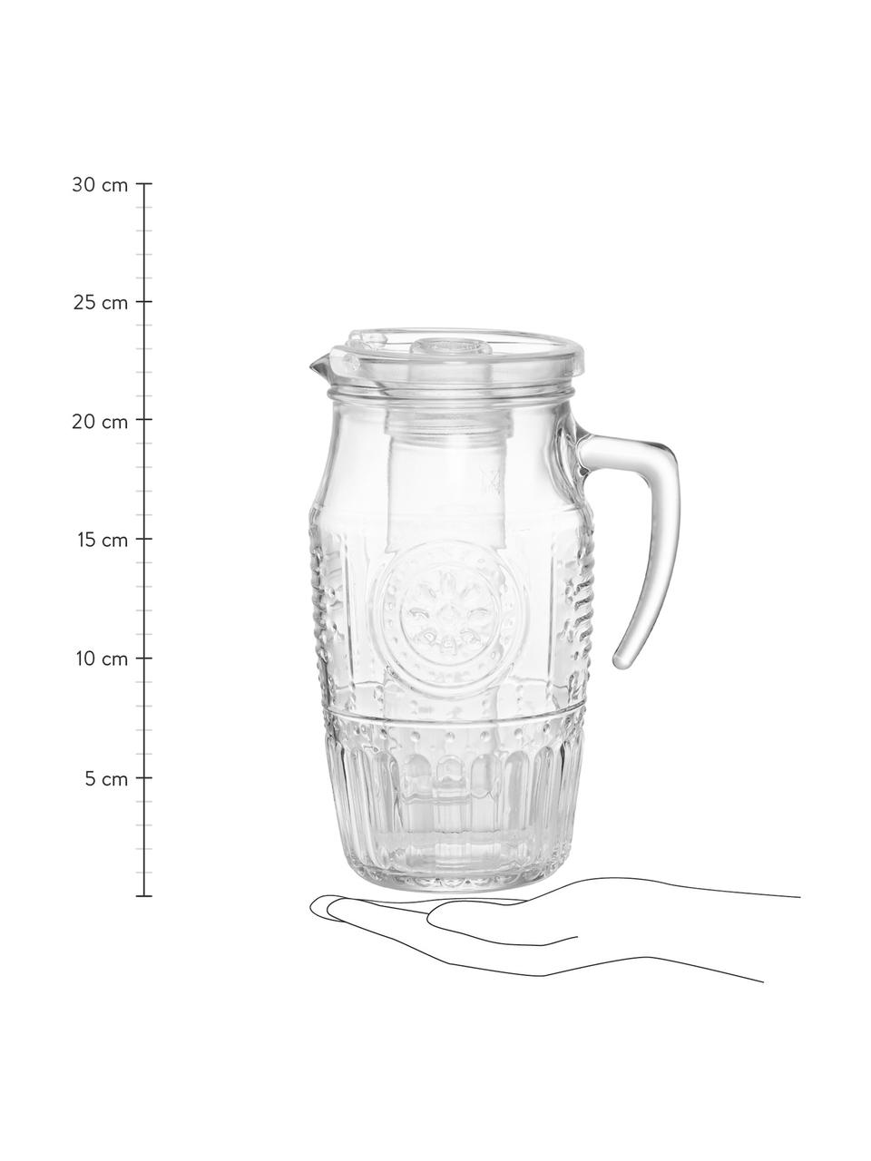 Džbán s vložkou na ľad a reliéfom Freezy, 1,8 l, Priehľadná, V 24 cm, 1,8 l