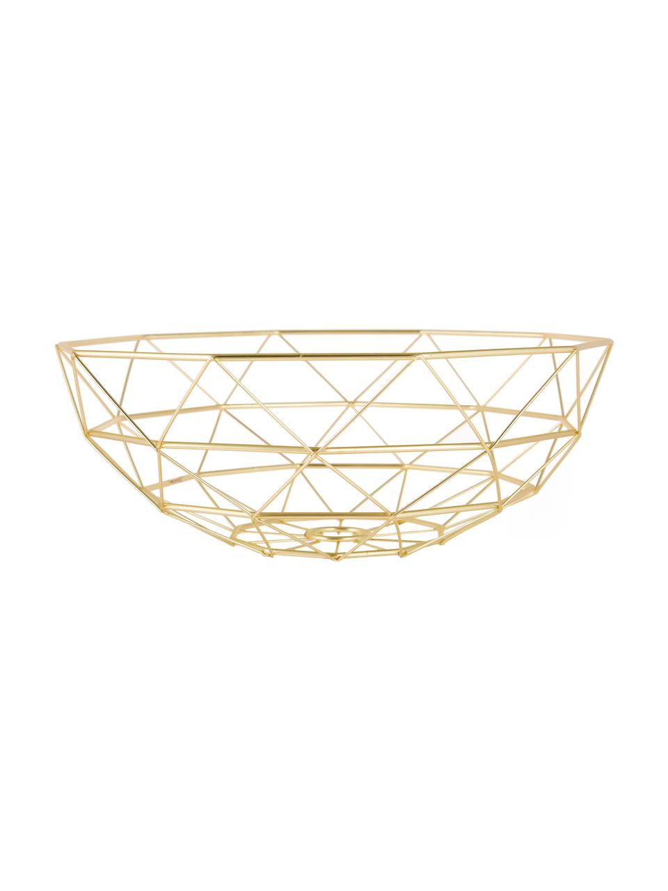 Corbeille de rangement Diamond Cut, Métal, Couleur dorée, Ø 35 x haut. 13 cm