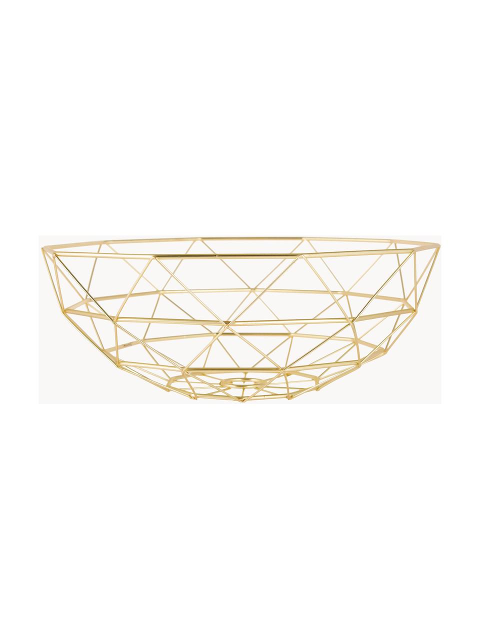 Cesta Diamond Cut, Ø 35 cm, Metal, Dorado mate, Ø 35 x Al 13 cm