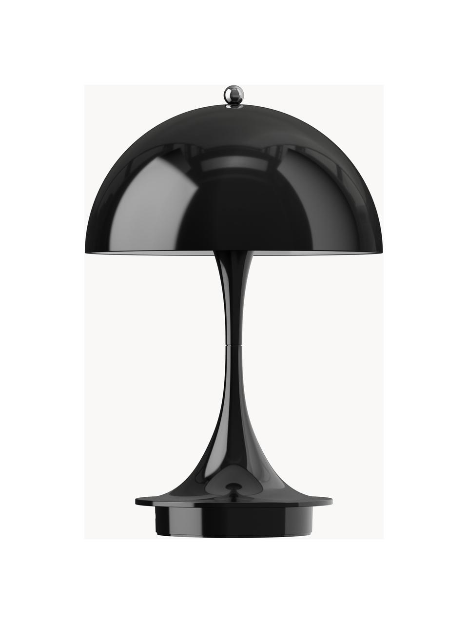 Mobilna lampa stołowa LED z funkcją przyciemniania Panthella, W 24 cm, Tworzywo sztuczne, Czarne tworzywo sztuczne, Ø 16 x W 24 cm