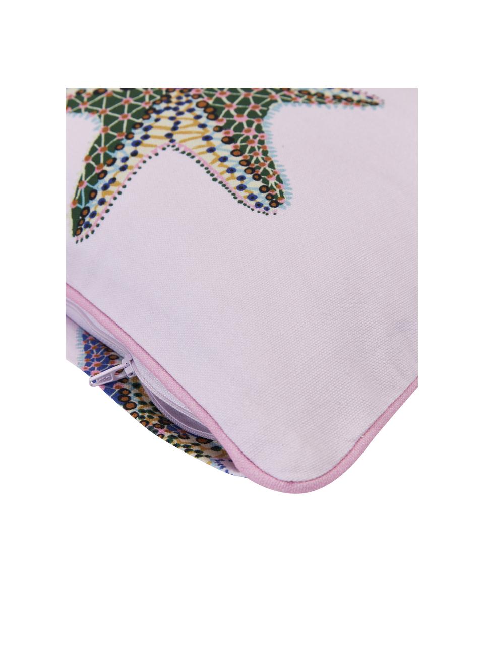 Wendekissenhülle Tory mit Seestern-Motiven aus Bio-Baumwolle, 100% Bio-Baumwolle, GOTS-zertifiziert, Rosa, Mehrfarbig, B 30 x L 50 cm