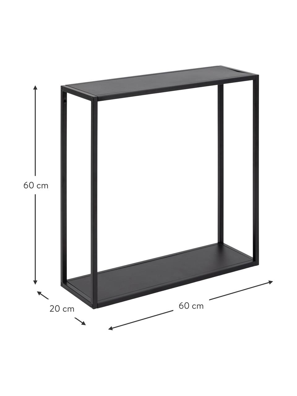 Étagère murale en métal Neptun, Métal, revêtement par poudre, Noir, larg. 60 x haut. 60 cm