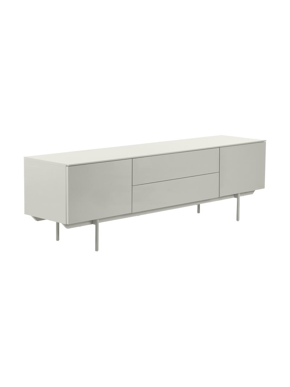 Aparador Elyn, Estructura: tablero de fibras de dens, Patas: metal con pintura en polv, Greige brillante, An 180 x Al 55 cm