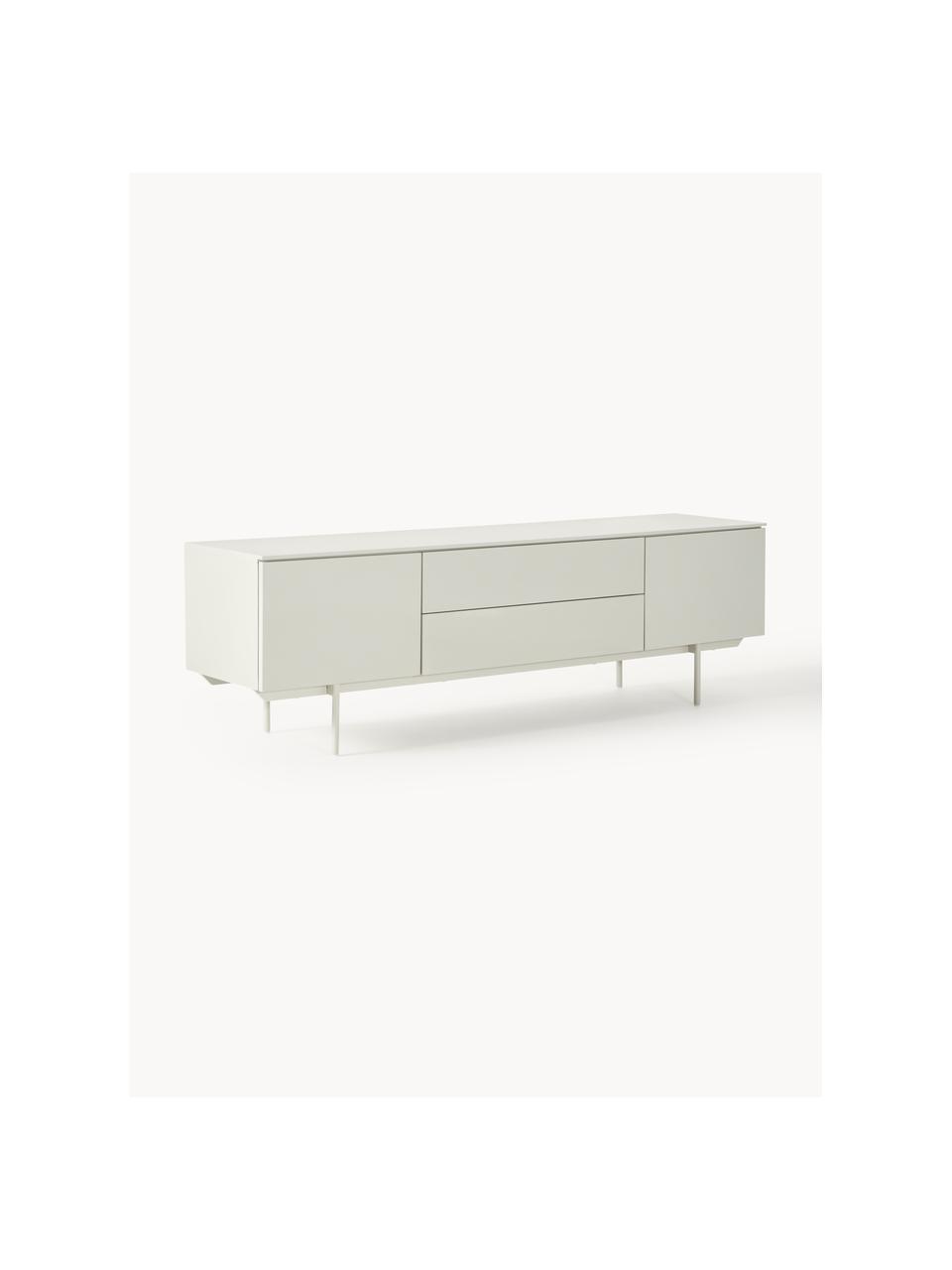 Credenza bassa Elona, Greige lucido, Larg. 180 x Alt. 55 cm