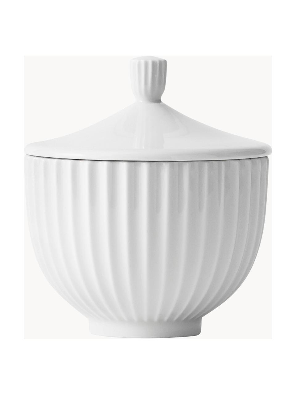 Porzellan-Bonbonniere Lyngby, verschiedene Größen, Porzellan, Weiß, Ø 14 x H 16 cm