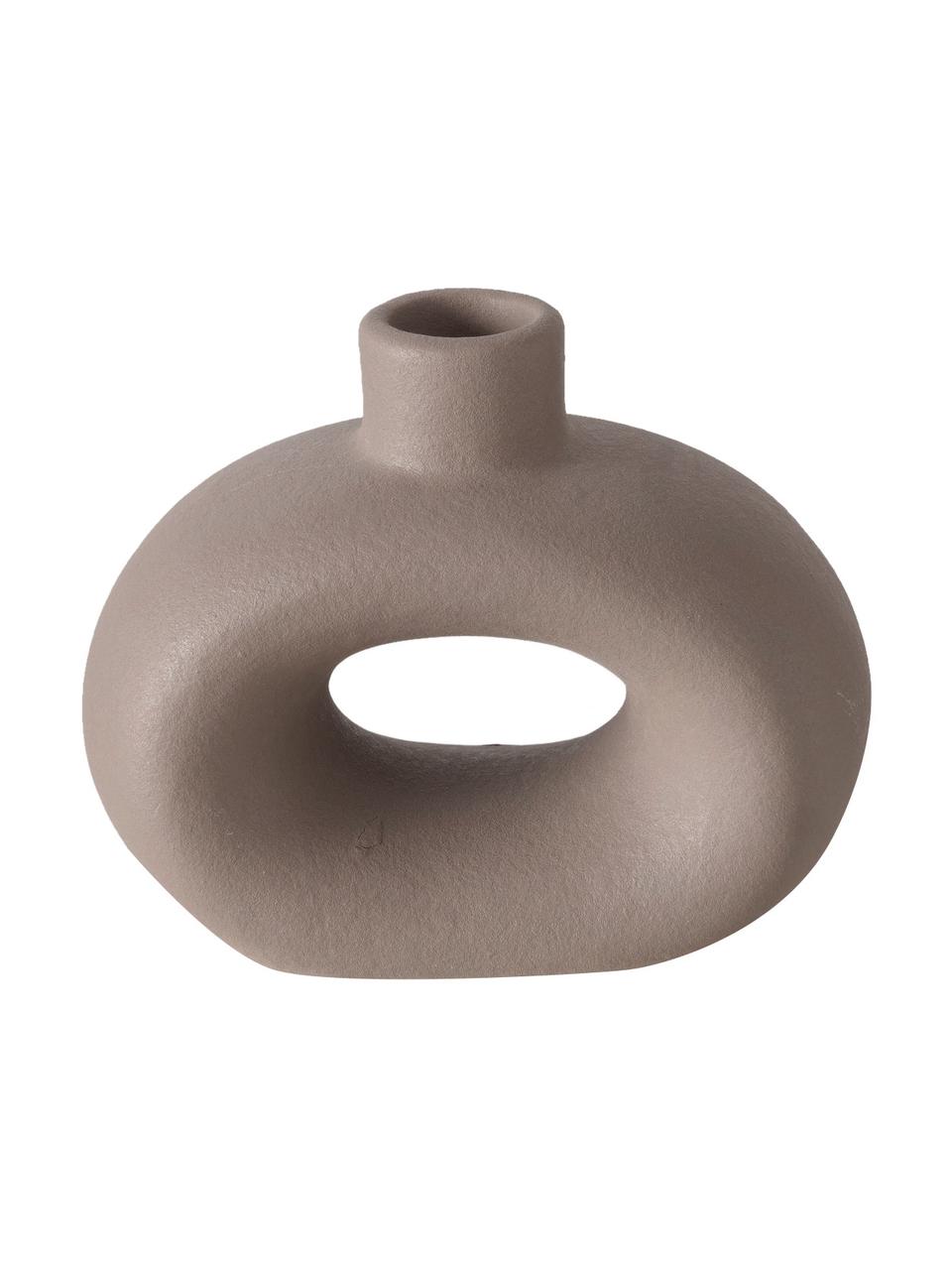 Sada kameninových svícnů Rody, 2 díly, Kamenina, Bílá, taupe, matná, Š 12 cm, V 10 cm