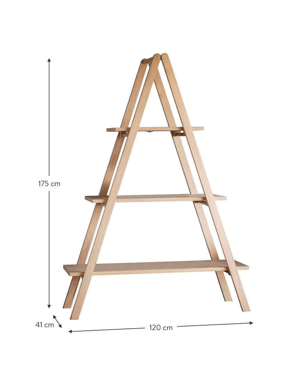 Estantería Clapham, Tablero de fibras de densidad media (MDF) con chapado de roble, Beige, An 120 x Al 175 cm