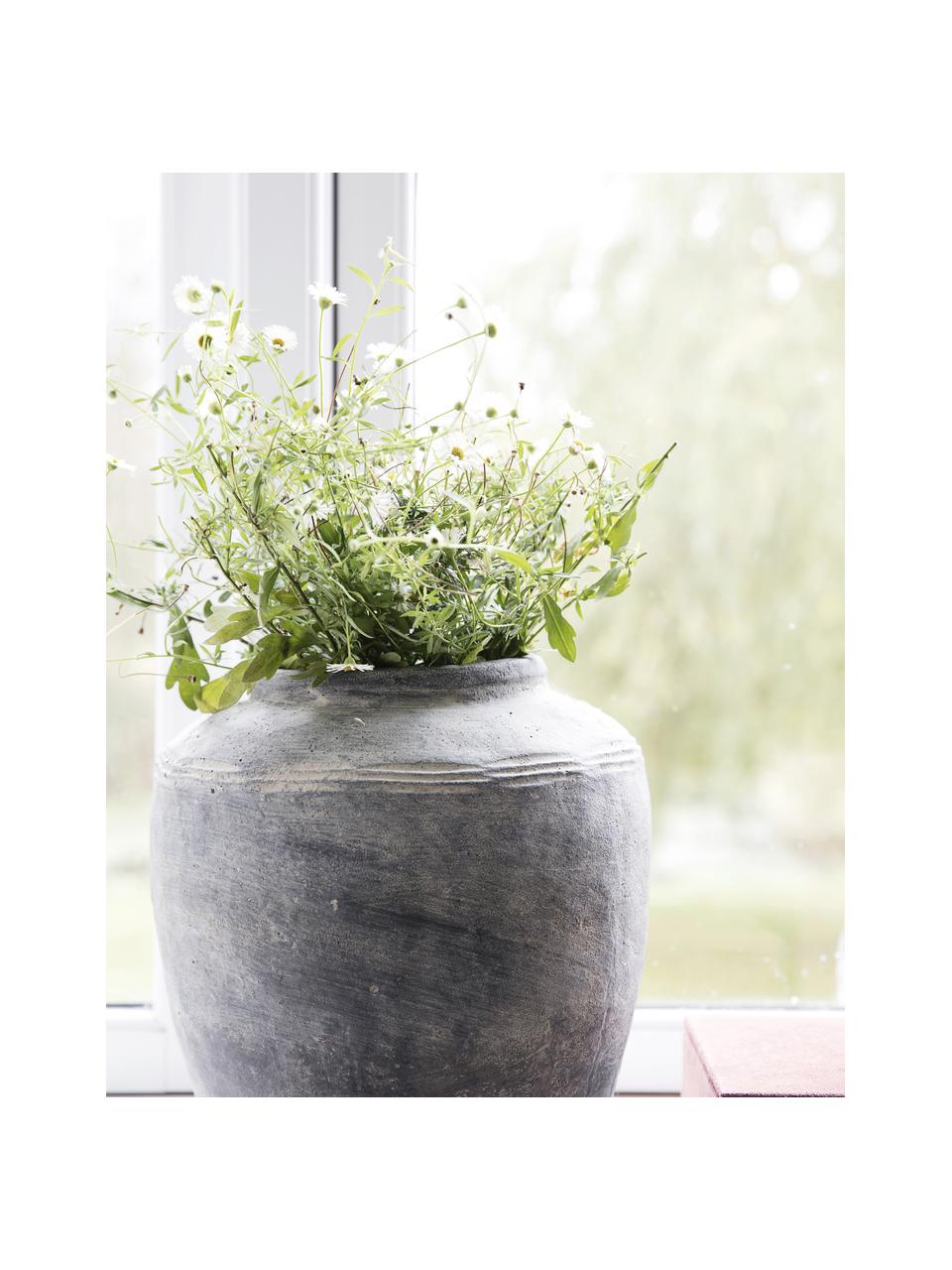 Velká betonová váza Rustik, Beton, Odstíny šedé, Ø 27 cm, V 31 cm