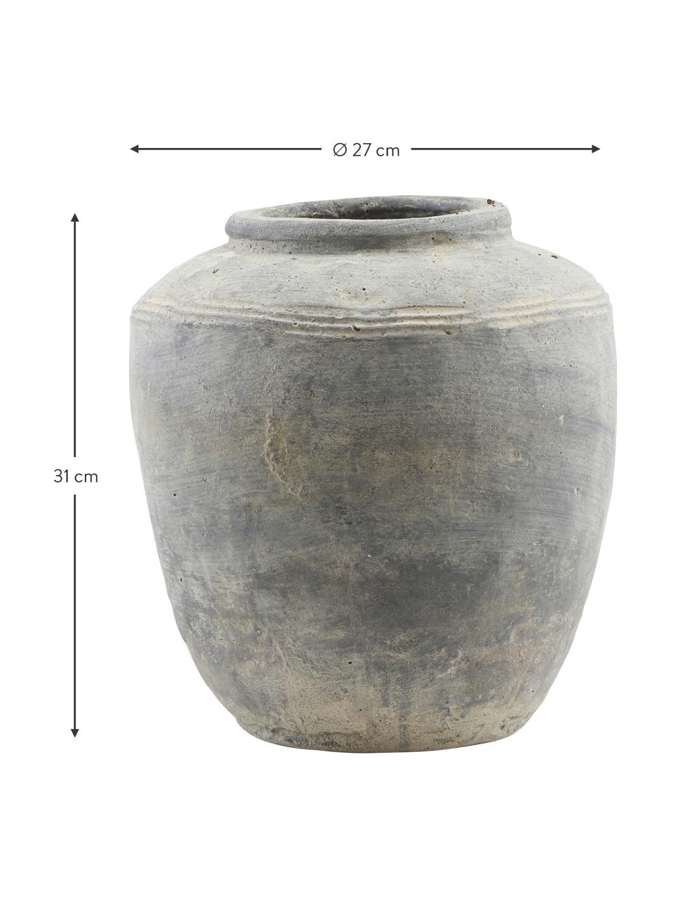 Grosse Vase Rustik aus Beton, Beton, Grautöne, Ø 27 x H 31 cm