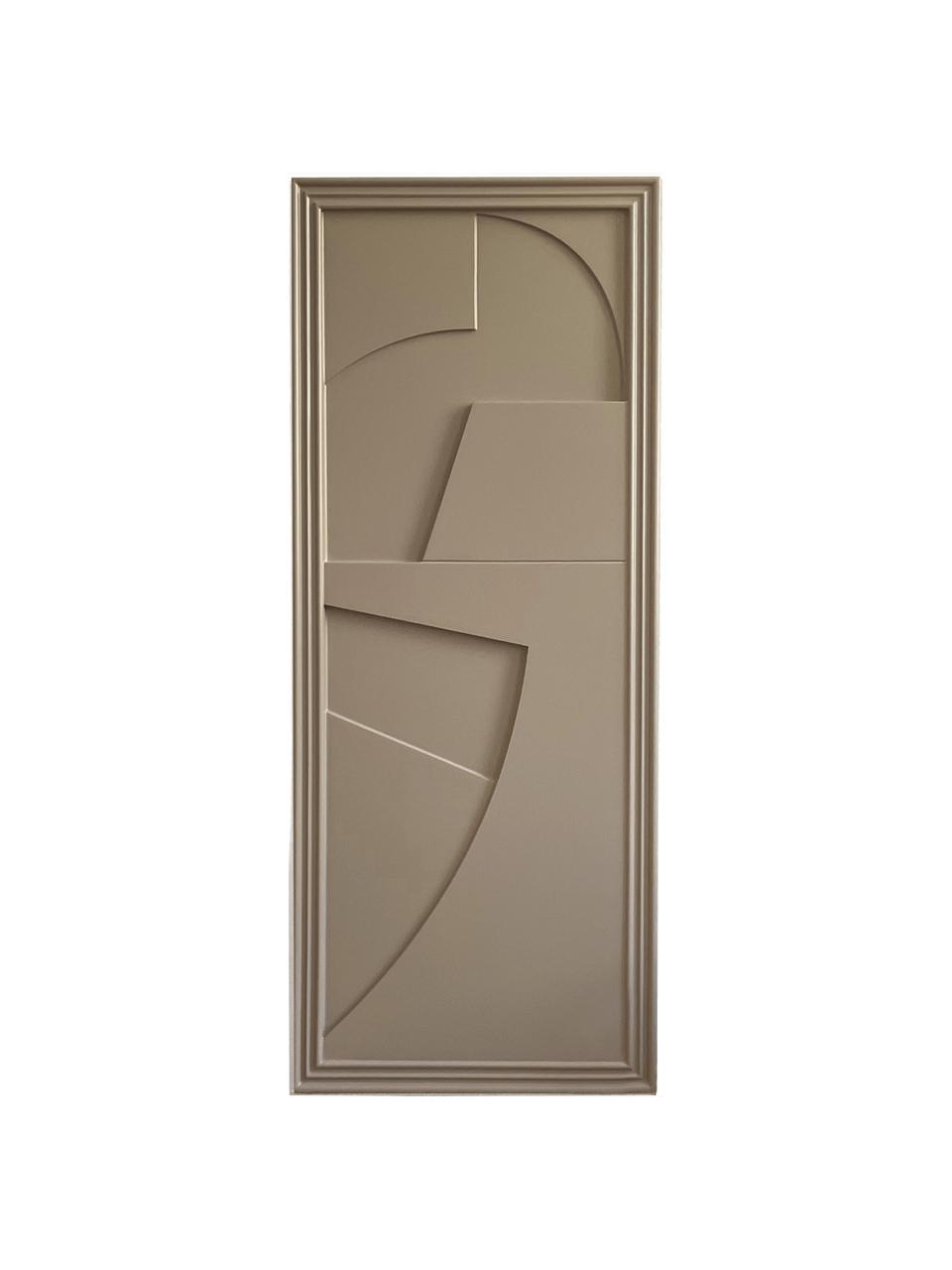 Decoración de pared artesanal Verto, Estructura: madera con acabado satina, Tablero: fibra de densidad media (, Greige, An 45 x Al 115 cm