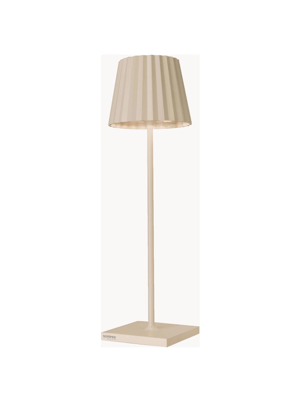 Lampada portatile da tavolo per esterni con luce regolabile Trellia, Lampada: alluminio rivestito, Beige chiaro, Ø 11 x Alt. 38 cm