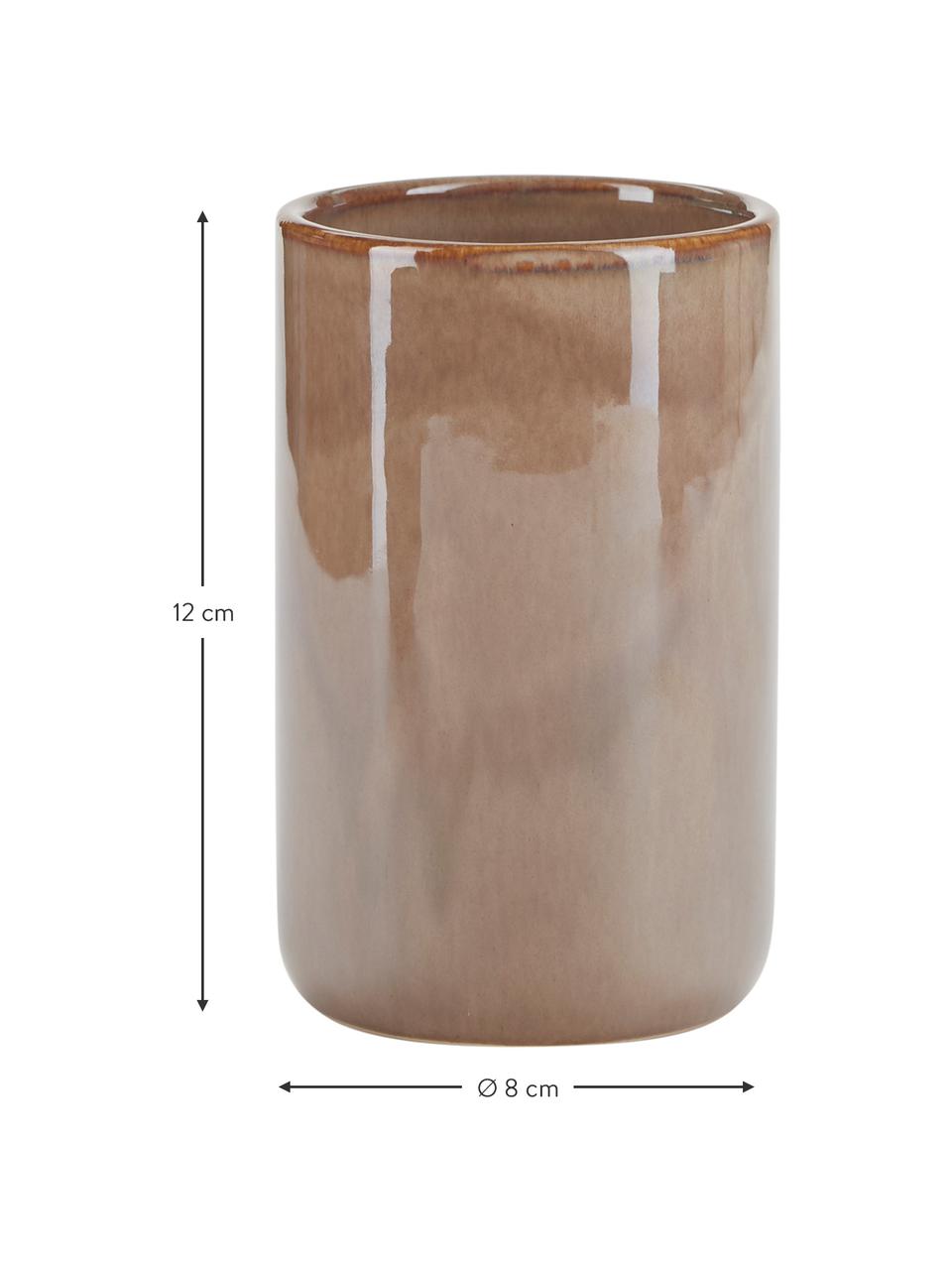 Portaspazzolino in ceramica marrone Tin, Ceramica, Marrone, Ø 8 x Alt. 12 cm