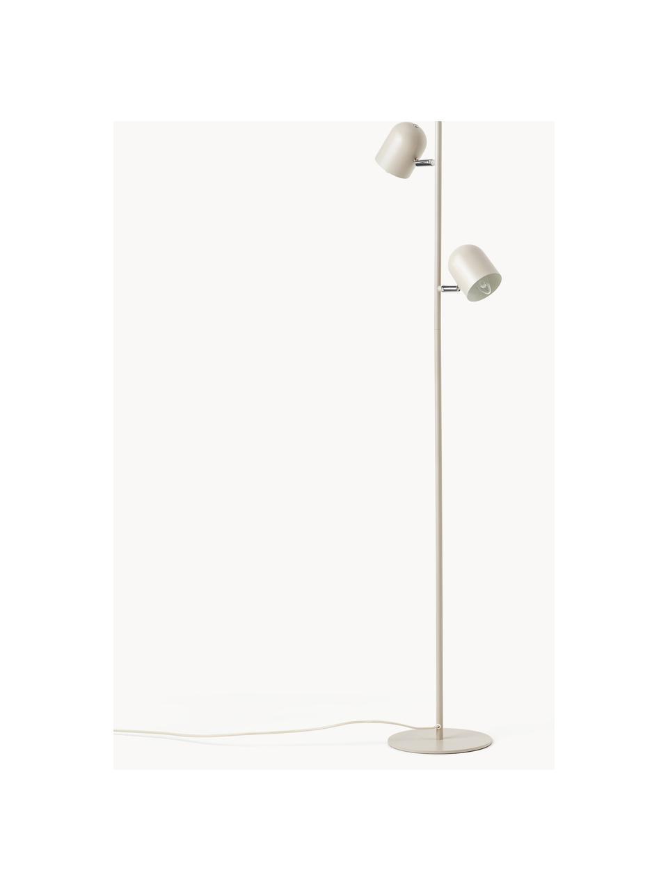 Metalen vloerlamp Almo, Lichtbeige, H 137 cm