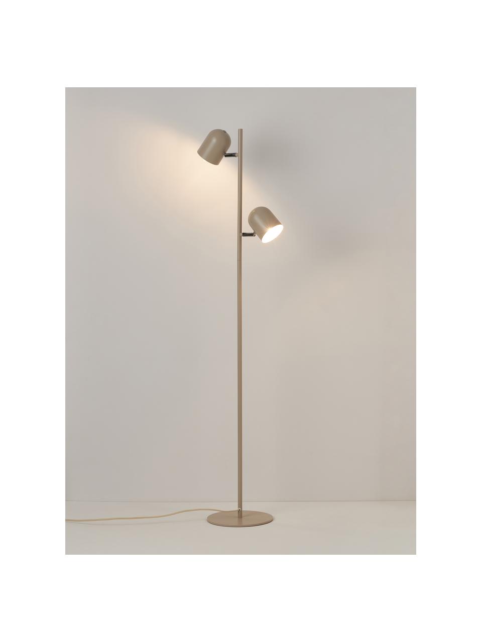 Metalen vloerlamp Almo, Lichtbeige, H 137 cm