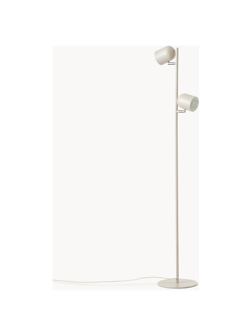 Lámpara de pie de metal Almo, Estructura: metal con pintura en polv, Cable: plástico, Beige claro, Al 137 cm