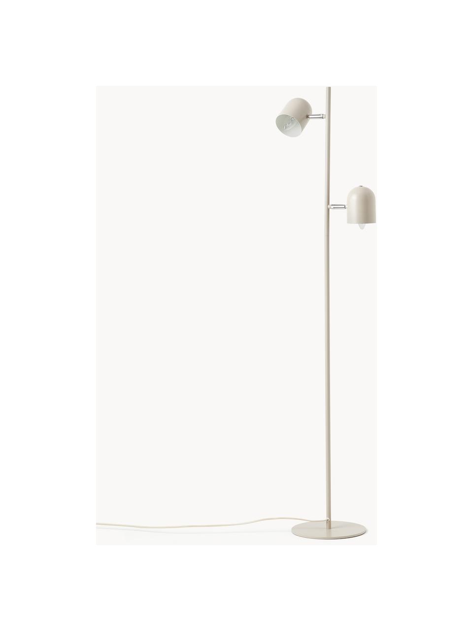 Lámpara de pie de metal Almo, Estructura: metal con pintura en polv, Cable: plástico, Beige claro, Al 137 cm