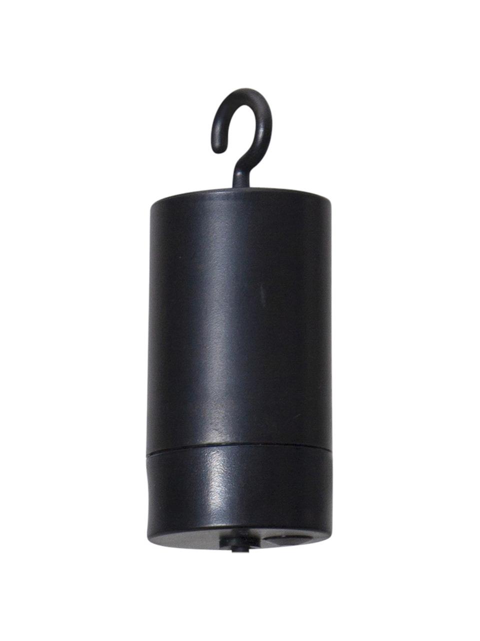 Mobiel hanglamp Bowl met tijdschakelaar, Lampenkap: glas, Fitting: kunststof, Donkergrijs, transparant, zwart, Ø 13 x H 18 cm